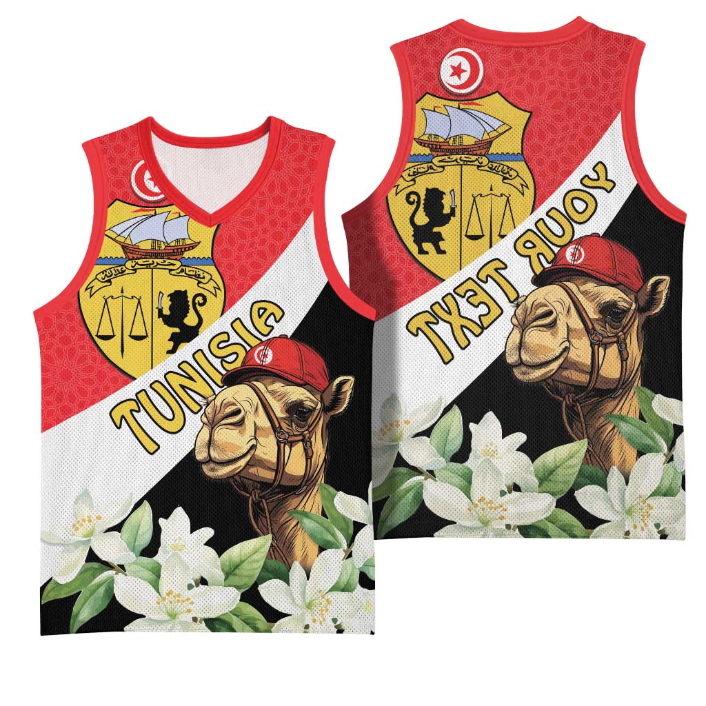 Personalized Afro Tunisia Basketball Jersey Camelus Dromedarius With Jasmine - African Pride
