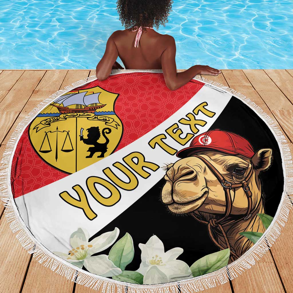 Personalized Afro Tunisia Beach Blanket Camelus Dromedarius With Jasmine