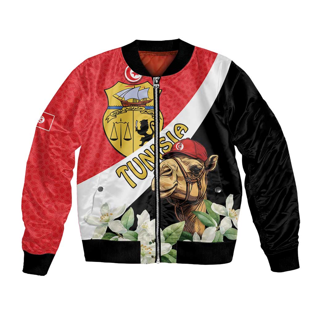 Personalized Afro Tunisia Bomber Jacket Camelus Dromedarius With Jasmine