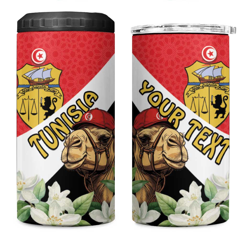 Personalized Afro Tunisia 4 in 1 Can Cooler Tumbler Camelus Dromedarius With Jasmine