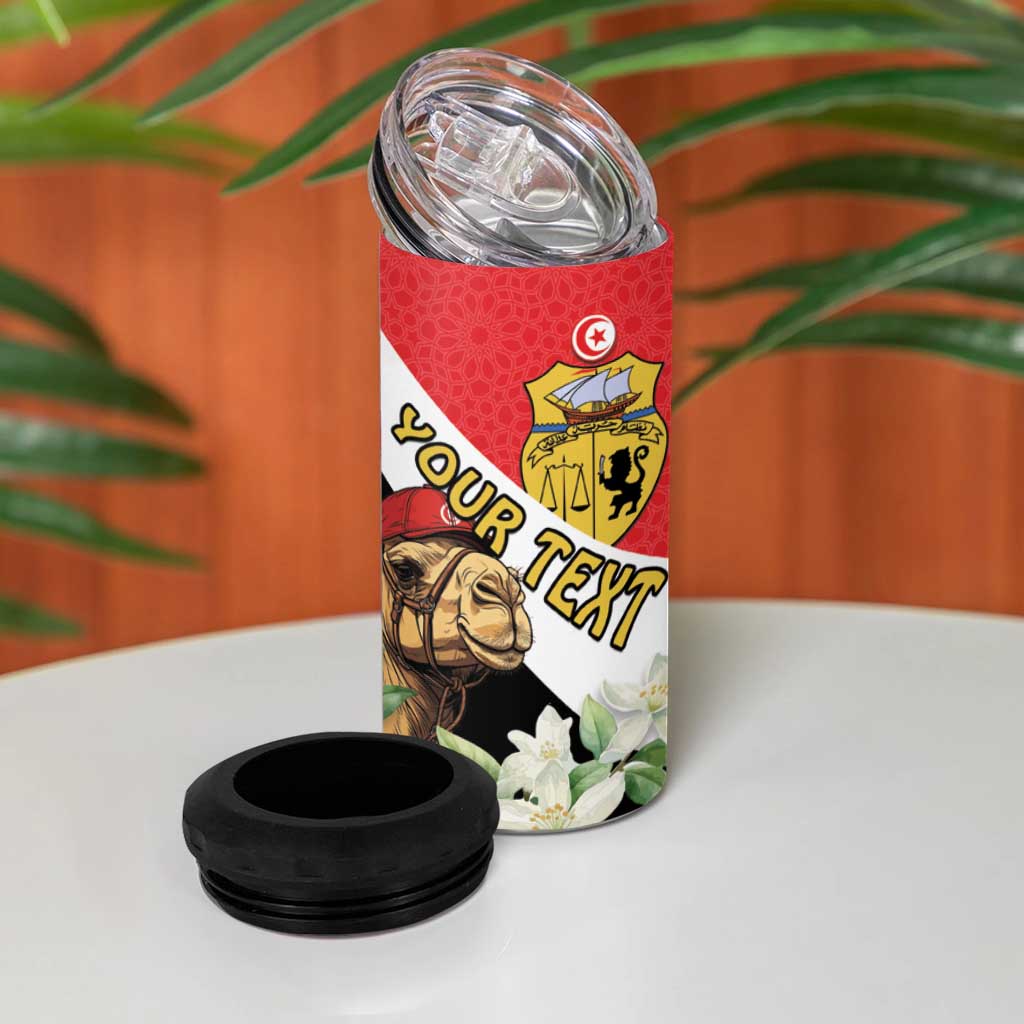 Personalized Afro Tunisia 4 in 1 Can Cooler Tumbler Camelus Dromedarius With Jasmine