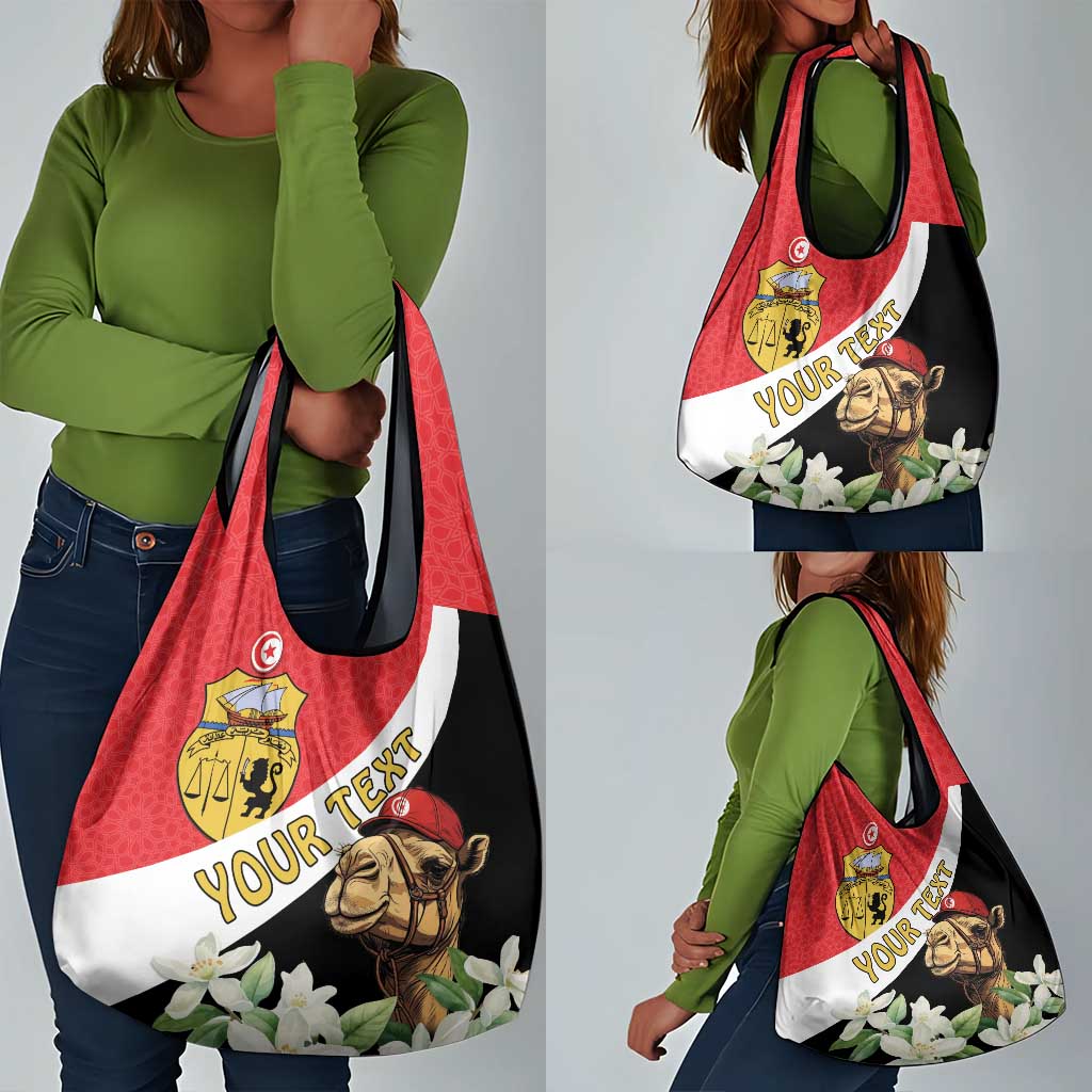 Personalized Afro Tunisia Grocery Bag Camelus Dromedarius With Jasmine