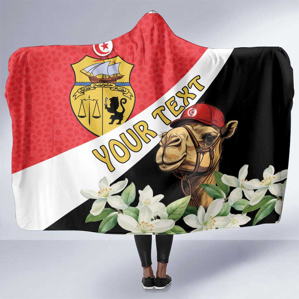 Personalized Afro Tunisia Hooded Blanket Camelus Dromedarius With Jasmine
