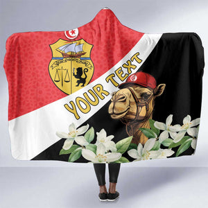 Personalized Afro Tunisia Hooded Blanket Camelus Dromedarius With Jasmine