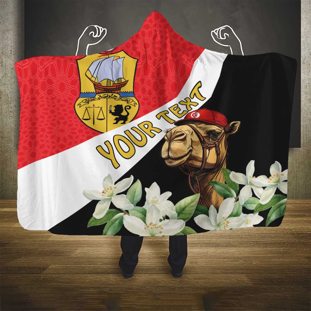 Personalized Afro Tunisia Hooded Blanket Camelus Dromedarius With Jasmine