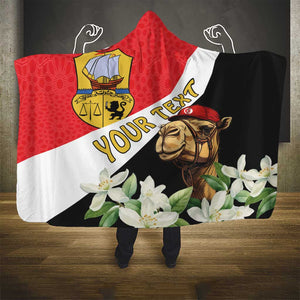 Personalized Afro Tunisia Hooded Blanket Camelus Dromedarius With Jasmine