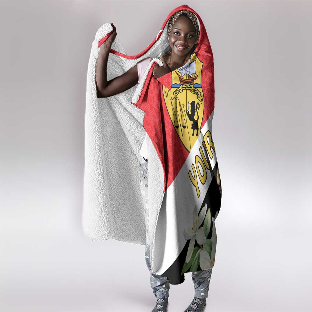Personalized Afro Tunisia Hooded Blanket Camelus Dromedarius With Jasmine
