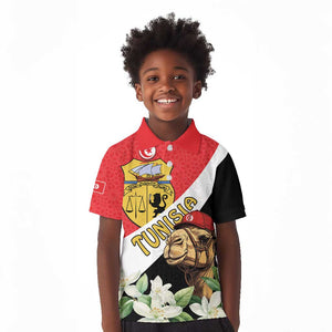 Personalized Afro Tunisia Kid Polo Shirt Camelus Dromedarius With Jasmine