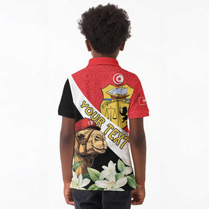 Personalized Afro Tunisia Kid Polo Shirt Camelus Dromedarius With Jasmine