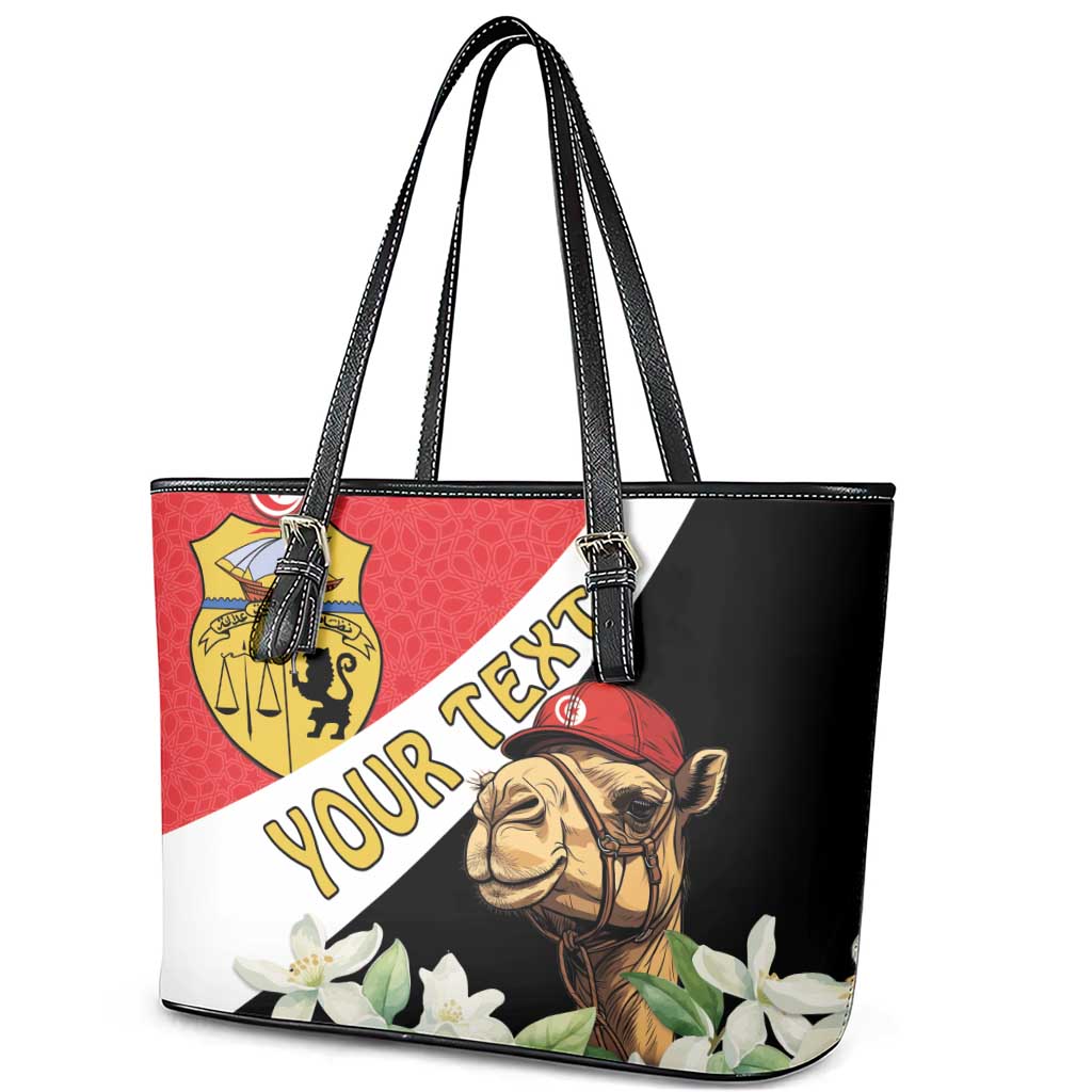 Personalized Afro Tunisia Leather Tote Bag Camelus Dromedarius With Jasmine