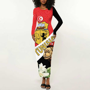 Personalized Afro Tunisia Long Sleeve Bodycon Dress Camelus Dromedarius With Jasmine LT15
