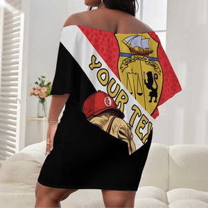 Personalized Afro Tunisia Off Shoulder Short Dress Camelus Dromedarius With Jasmine