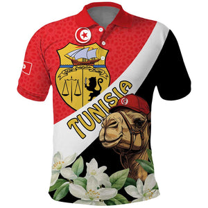 Personalized Afro Tunisia Polo Shirt Camelus Dromedarius With Jasmine