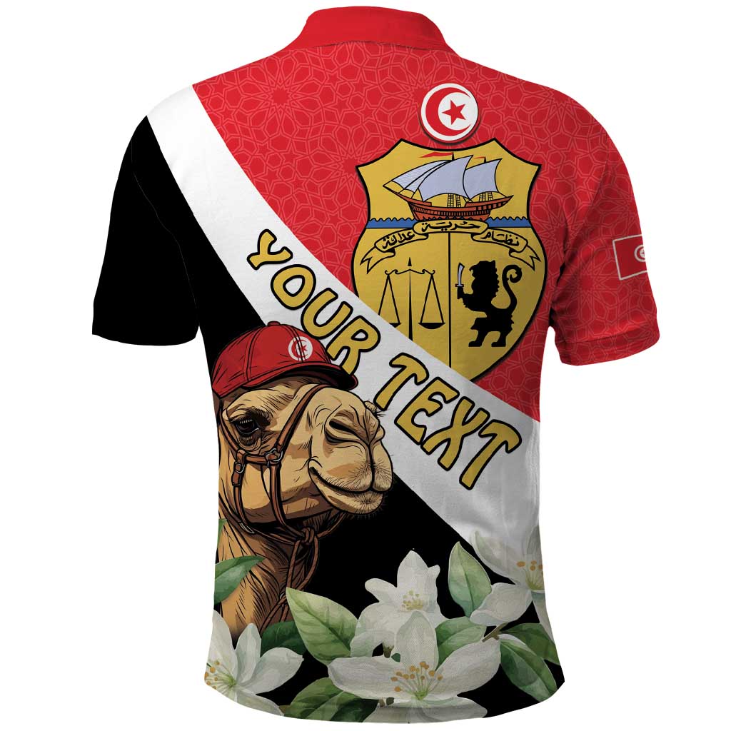 Personalized Afro Tunisia Polo Shirt Camelus Dromedarius With Jasmine
