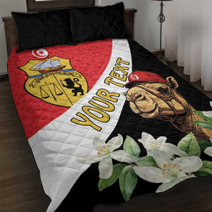 Personalized Afro Tunisia Quilt Bed Set Camelus Dromedarius With Jasmine