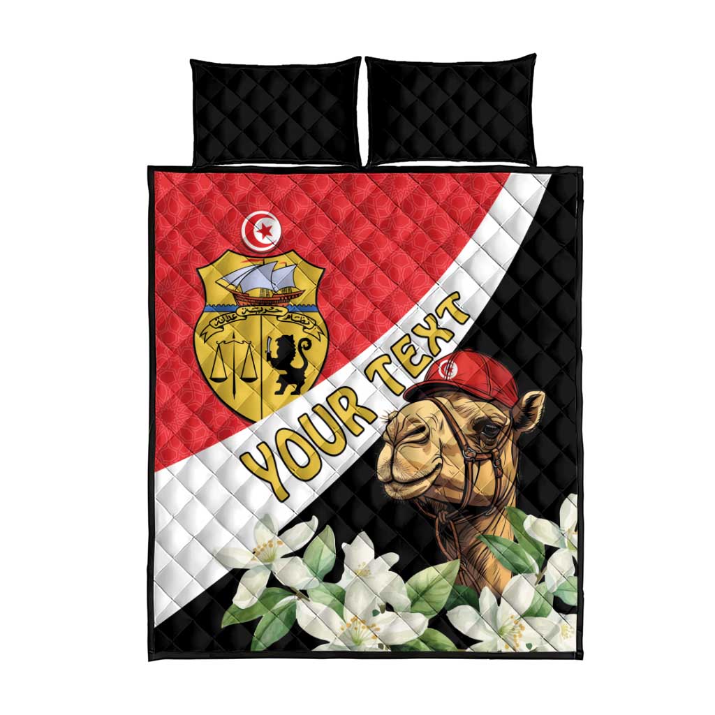 Personalized Afro Tunisia Quilt Bed Set Camelus Dromedarius With Jasmine