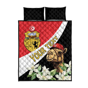 Personalized Afro Tunisia Quilt Bed Set Camelus Dromedarius With Jasmine