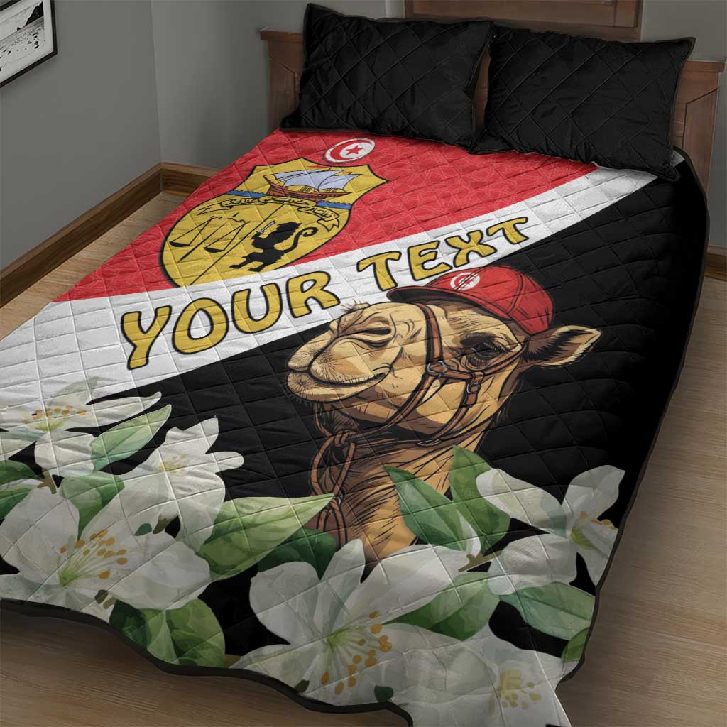 Personalized Afro Tunisia Quilt Bed Set Camelus Dromedarius With Jasmine