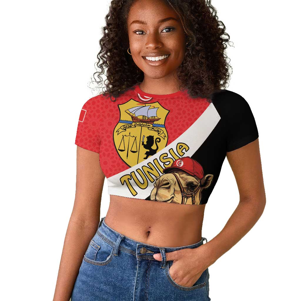 Personalized Afro Tunisia Raglan Cropped T shirt Camelus Dromedarius With Jasmine