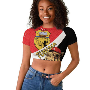 Personalized Afro Tunisia Raglan Cropped T shirt Camelus Dromedarius With Jasmine
