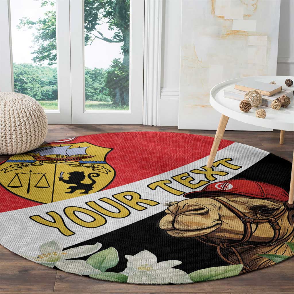 Personalized Afro Tunisia Round Carpet Camelus Dromedarius With Jasmine