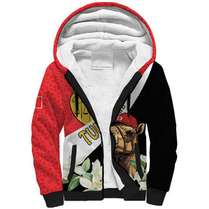 Personalized Afro Tunisia Sherpa Hoodie Camelus Dromedarius With Jasmine