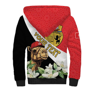 Personalized Afro Tunisia Sherpa Hoodie Camelus Dromedarius With Jasmine