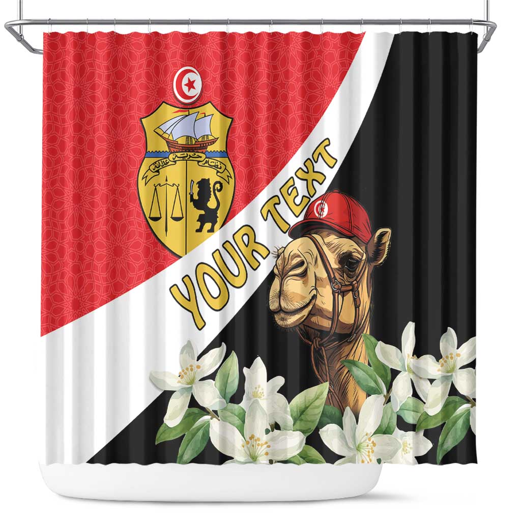Personalized Afro Tunisia Shower Curtain Camelus Dromedarius With Jasmine