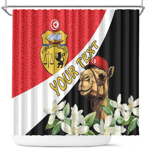 Personalized Afro Tunisia Shower Curtain Camelus Dromedarius With Jasmine