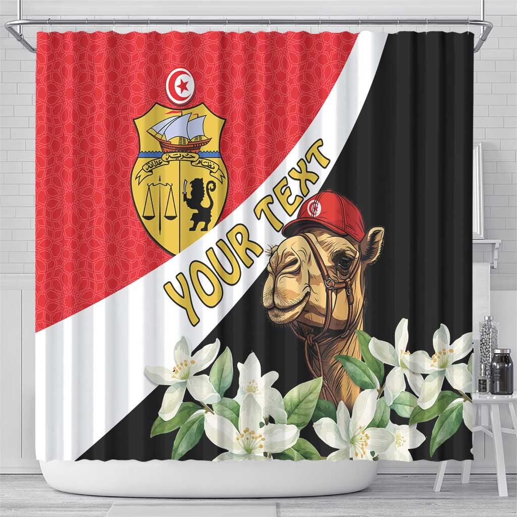 Personalized Afro Tunisia Shower Curtain Camelus Dromedarius With Jasmine