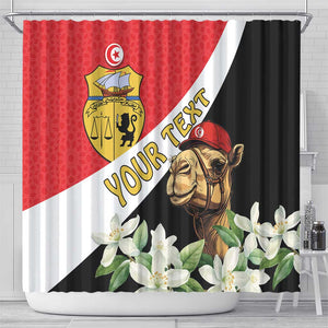 Personalized Afro Tunisia Shower Curtain Camelus Dromedarius With Jasmine