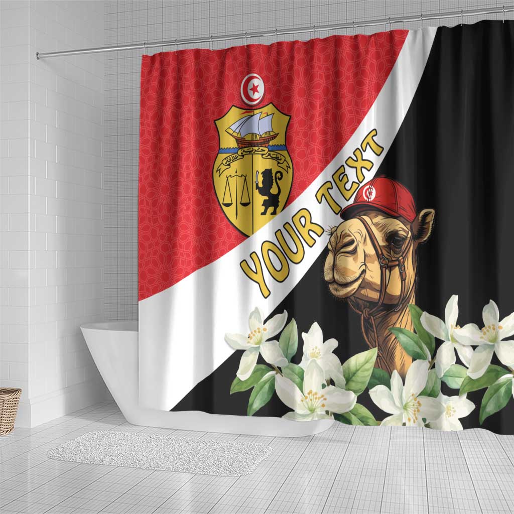 Personalized Afro Tunisia Shower Curtain Camelus Dromedarius With Jasmine