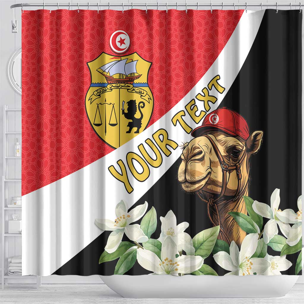 Personalized Afro Tunisia Shower Curtain Camelus Dromedarius With Jasmine
