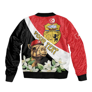 Personalized Afro Tunisia Sleeve Zip Bomber Jacket Camelus Dromedarius With Jasmine
