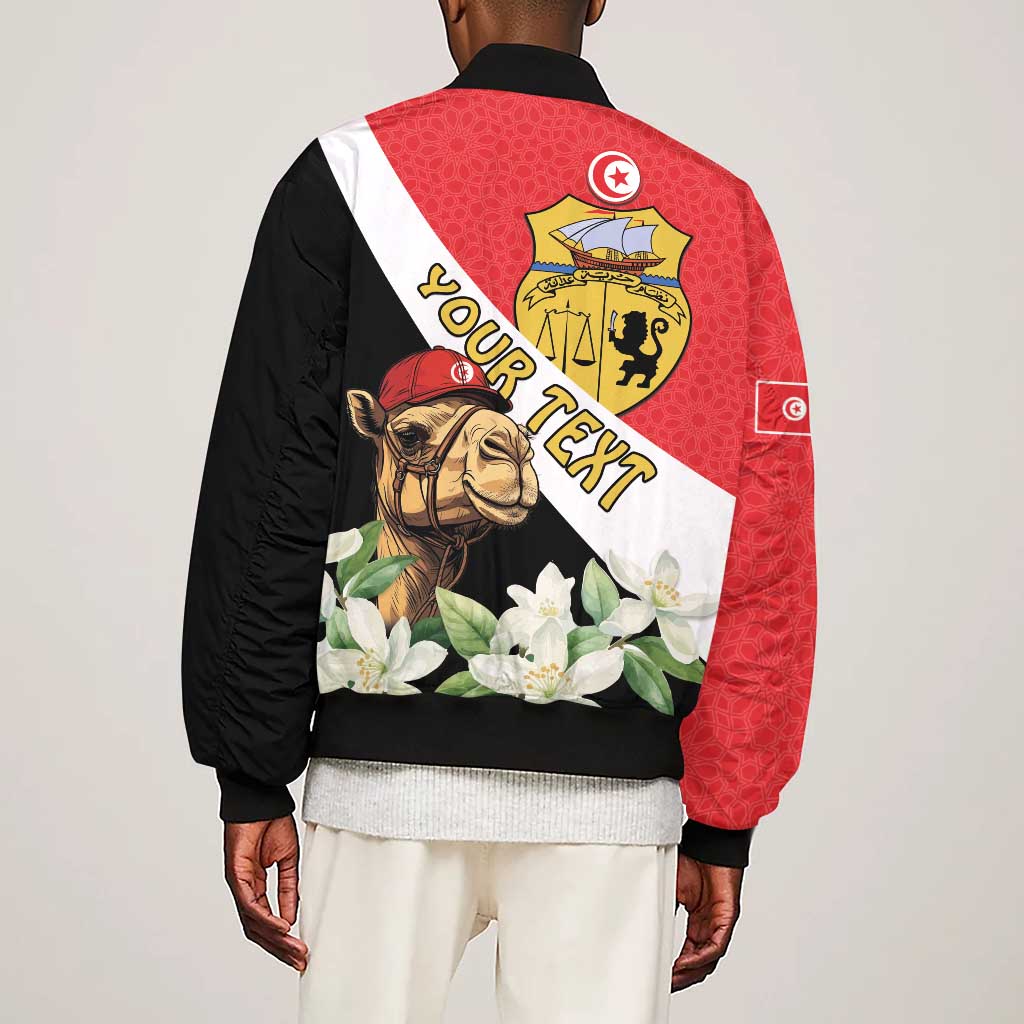 Personalized Afro Tunisia Sleeve Zip Bomber Jacket Camelus Dromedarius With Jasmine