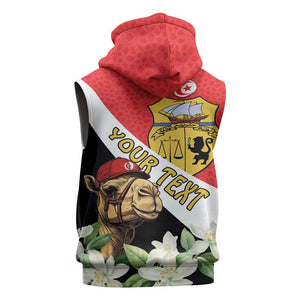 Personalized Afro Tunisia Sleeveless Hoodie Camelus Dromedarius With Jasmine - African Pride