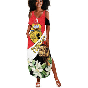 Personalized Afro Tunisia Summer Maxi Dress Camelus Dromedarius With Jasmine