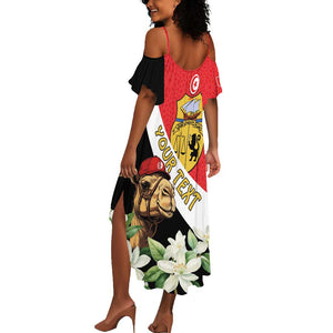 Personalized Afro Tunisia Summer Maxi Dress Camelus Dromedarius With Jasmine