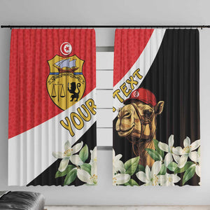 Personalized Afro Tunisia Window Curtain Camelus Dromedarius With Jasmine