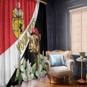 Personalized Afro Tunisia Window Curtain Camelus Dromedarius With Jasmine