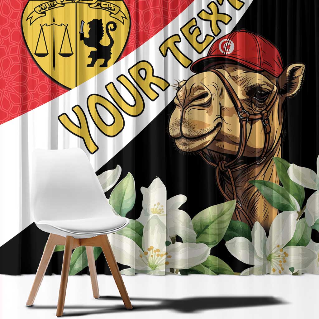 Personalized Afro Tunisia Window Curtain Camelus Dromedarius With Jasmine