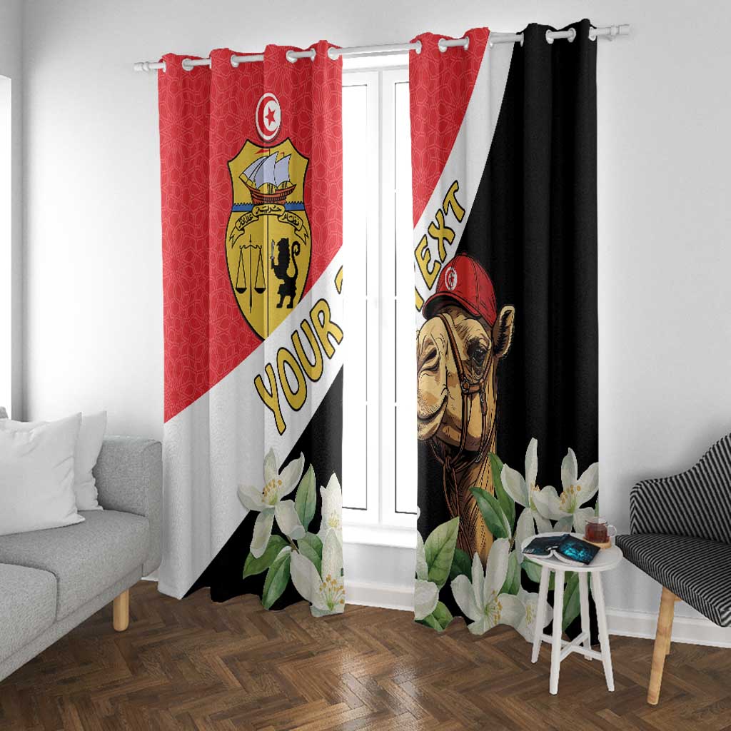 Personalized Afro Tunisia Window Curtain Camelus Dromedarius With Jasmine
