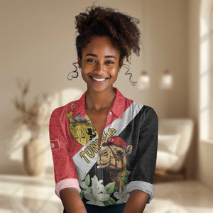 Personalized Afro Tunisia Women Casual Shirt Camelus Dromedarius With Jasmine LT15