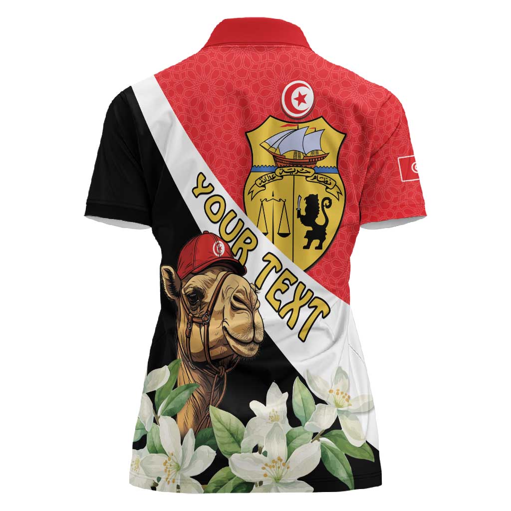 Personalized Afro Tunisia Women Polo Shirt Camelus Dromedarius With Jasmine