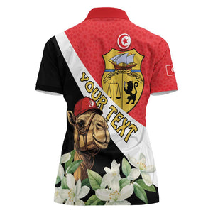 Personalized Afro Tunisia Women Polo Shirt Camelus Dromedarius With Jasmine