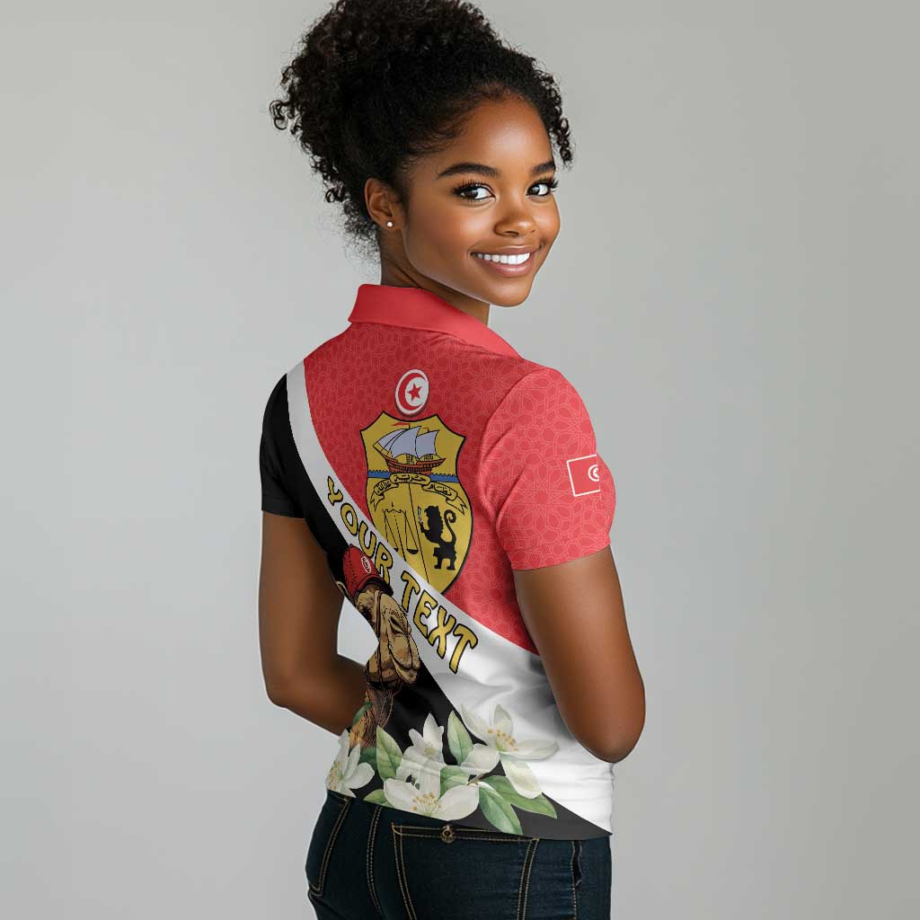 Personalized Afro Tunisia Women Polo Shirt Camelus Dromedarius With Jasmine