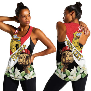 Personalized Afro Tunisia Women Racerback Tank Camelus Dromedarius With Jasmine