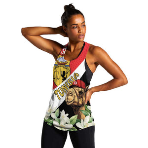 Personalized Afro Tunisia Women Racerback Tank Camelus Dromedarius With Jasmine