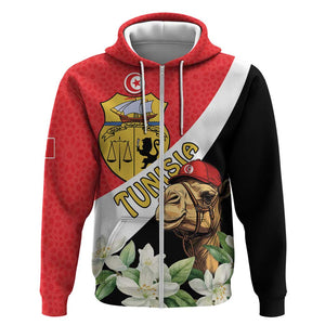Personalized Afro Tunisia Zip Hoodie Camelus Dromedarius With Jasmine