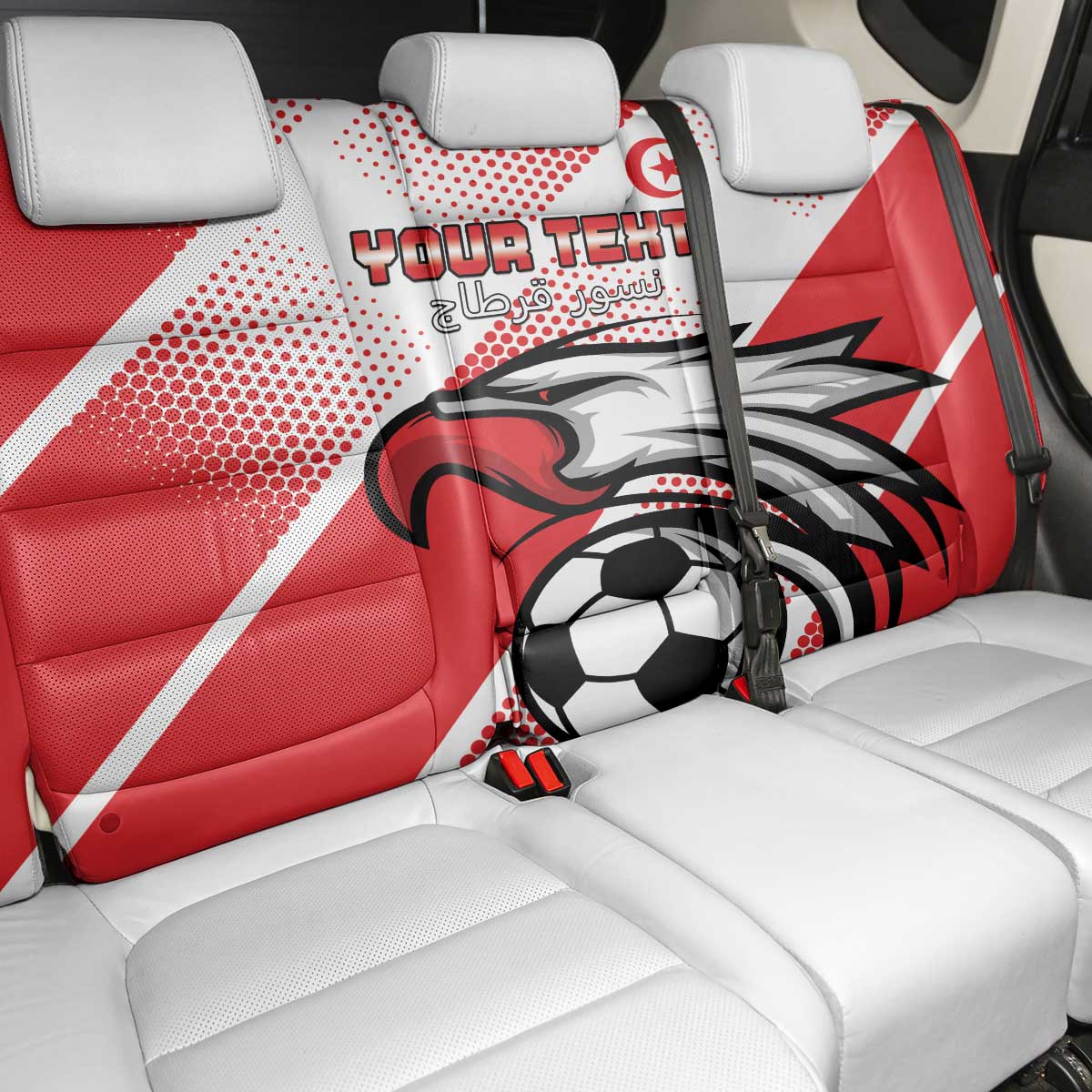 Custom Tunisia Football Back Car Seat Cover Go Eagles of Carthage